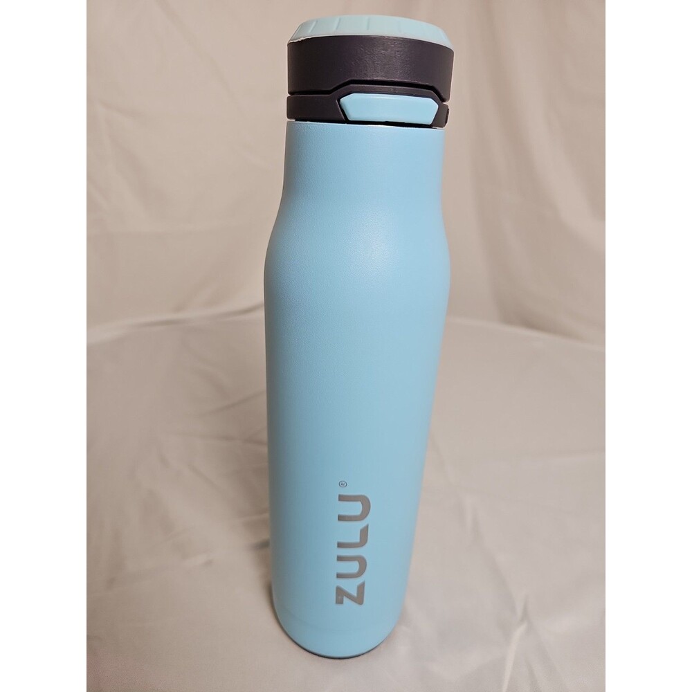 Zulu Stainless Steel Insulated Water Bottle Large 24 oz Blue Detachable Bottom
